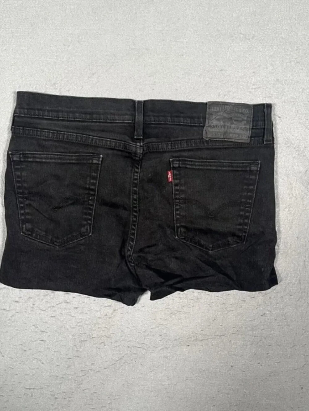 Levi’s 510 Black Red Tab Cropped Denim Shorts Womens W34 I3